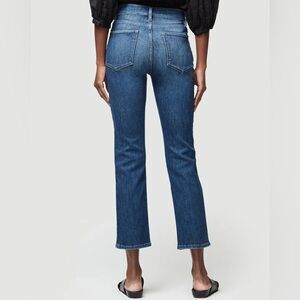 Frame le high straight 27 Bestia blue stretch cropped denim jeans